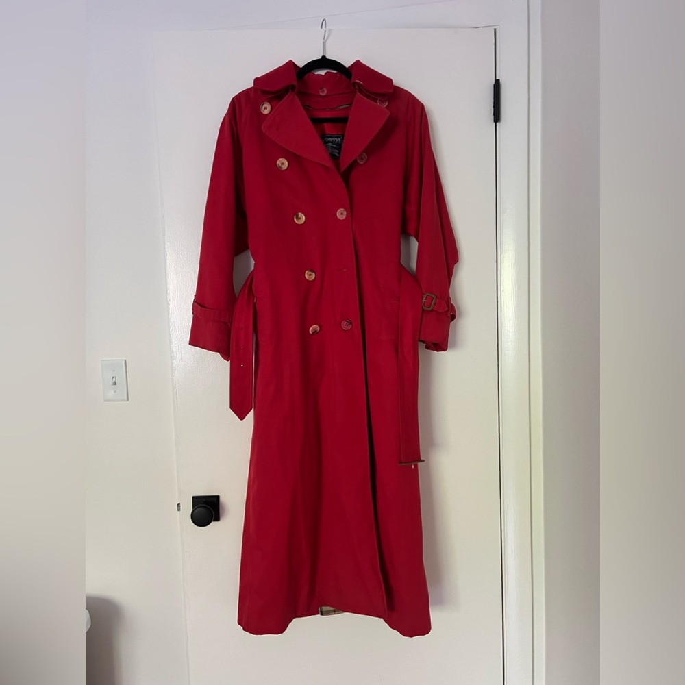 Classic Burberry check plaid coat USA 6 long